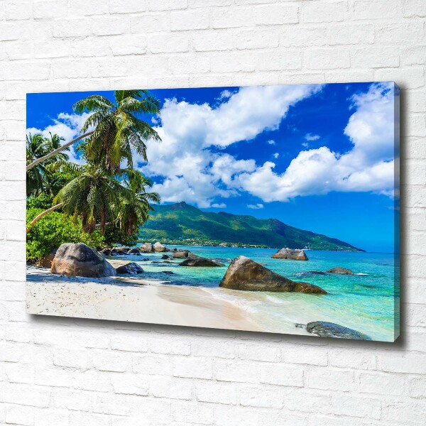 Wandbild Strand der Seychellen