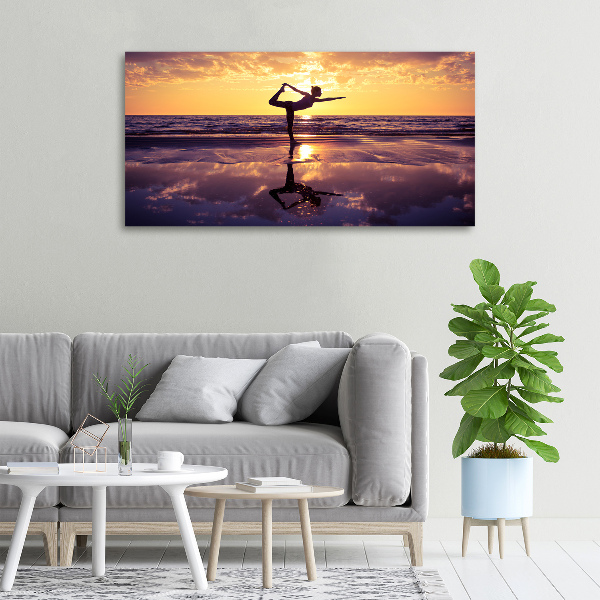 Bild auf leinwand Yoga am Strand