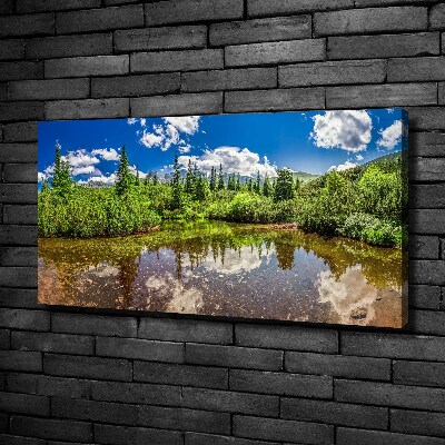 Wandbild See im Wald