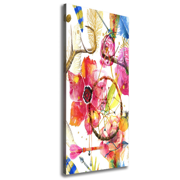 Wandbild vertikales Blumen im Boho-Stil