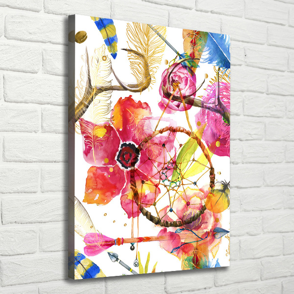 Wandbild vertikales Blumen im Boho-Stil