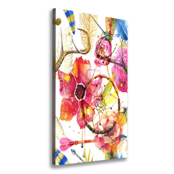 Wandbild vertikales Blumen im Boho-Stil
