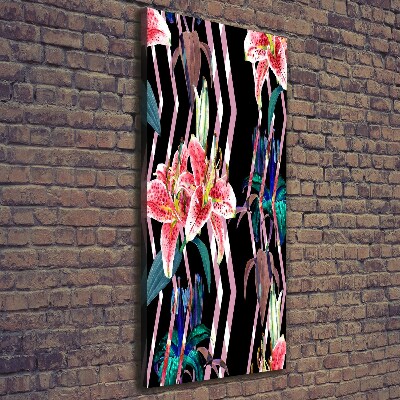 Foto leinwand vertikales Lilien im Hintergrund