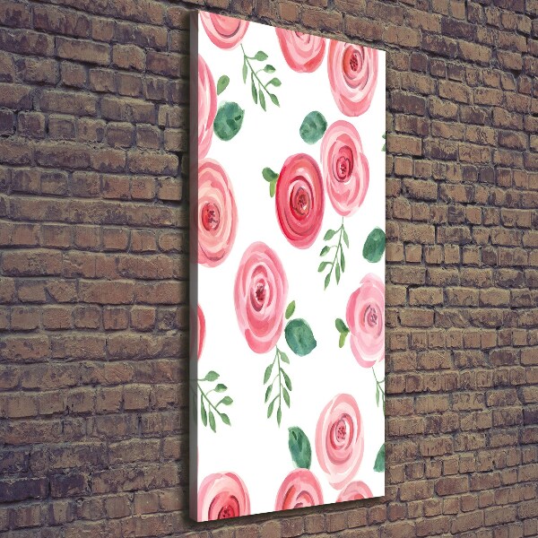 Wandbild vertikales Rosa Rosen