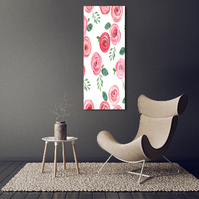 Wandbild vertikales Rosa Rosen
