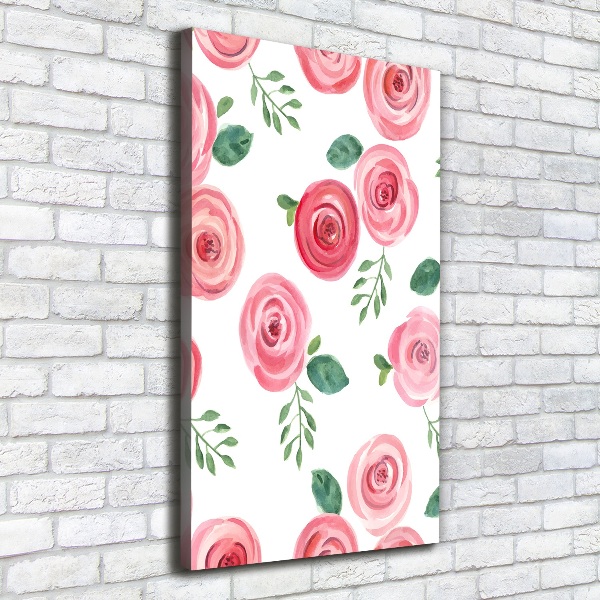 Wandbild vertikales Rosa Rosen