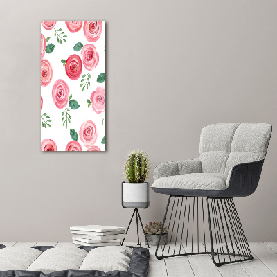 Wandbild vertikales Rosa Rosen