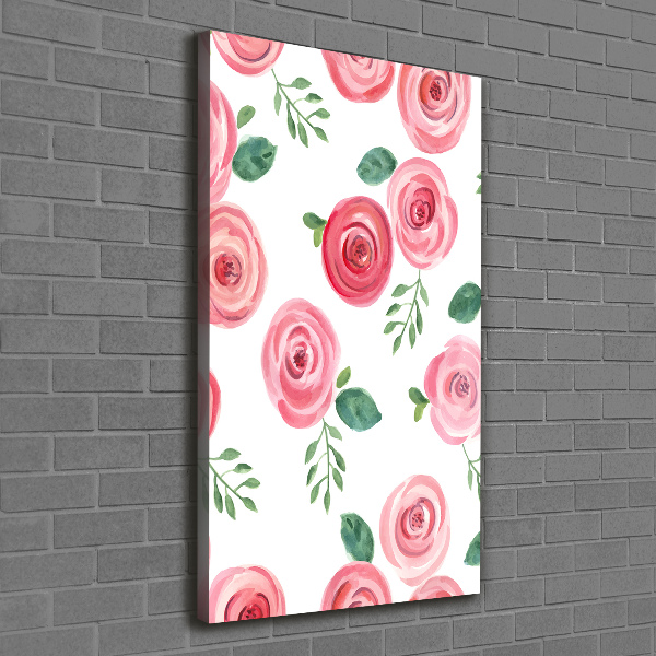 Wandbild vertikales Rosa Rosen