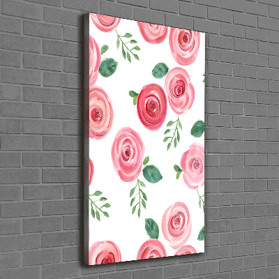 Wandbild vertikales Rosa Rosen