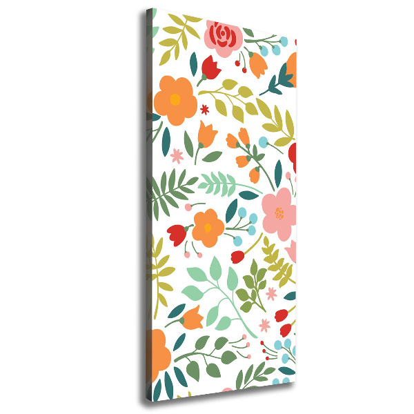 Foto leinwand vertikales Bunte Blumen