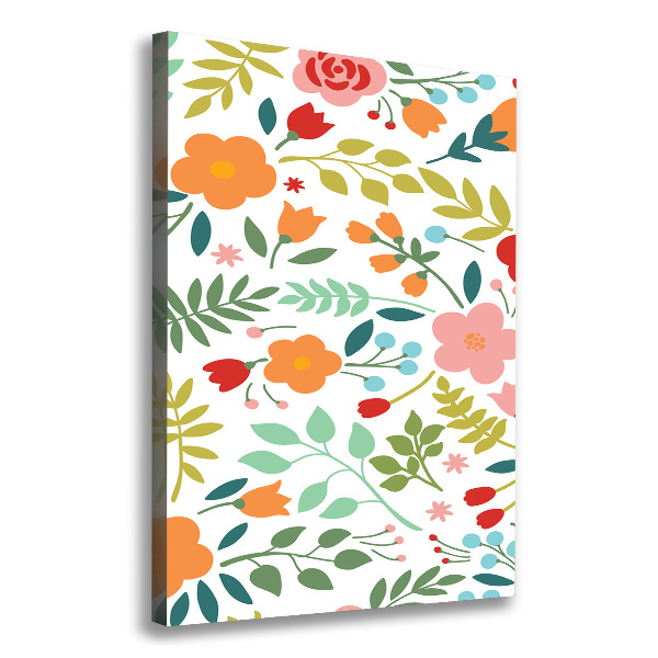 Foto leinwand vertikales Bunte Blumen