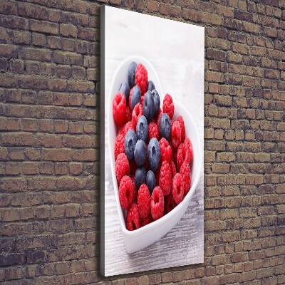 Wandbild vertikales Himbeeren und Blaubeeren