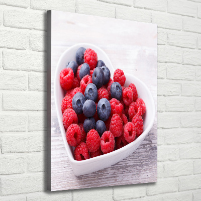Wandbild vertikales Himbeeren und Blaubeeren