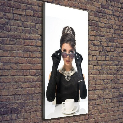 Foto auf leinwand vertikales Frau mit Brille