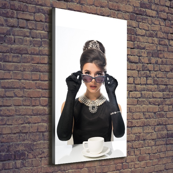 Foto auf leinwand vertikales Frau mit Brille