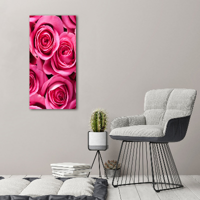 Wandbild vertikales Rosa Rosen