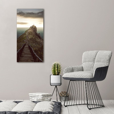 Wandbild vertikales Pfad auf dem Felsen