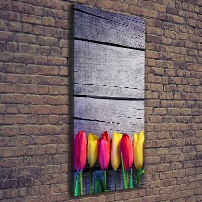 Foto auf leinwand vertikales Bunte Tulpen