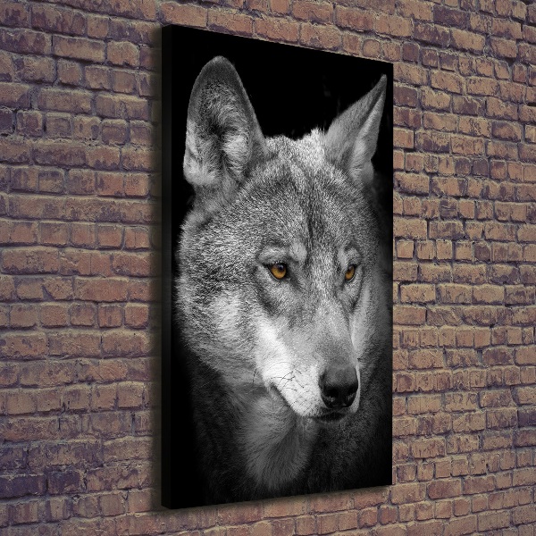 Foto leinwand vertikales Porträt eines Wolfes