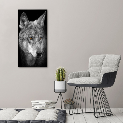 Foto leinwand vertikales Porträt eines Wolfes