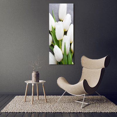 Foto leinwand vertikales Weiße Tulpen
