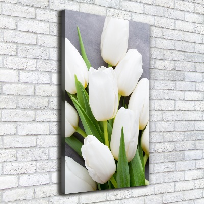 Foto leinwand vertikales Weiße Tulpen