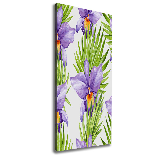 Foto leinwand vertikales Orchideen und Palmen