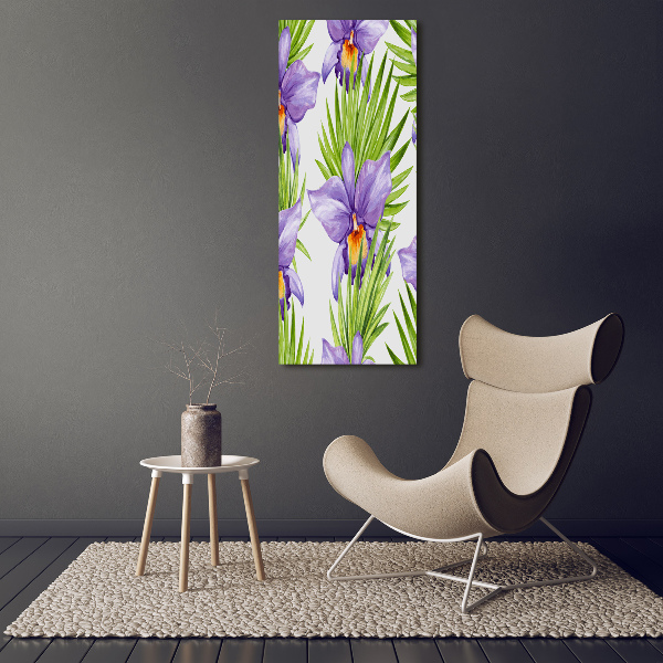 Foto leinwand vertikales Orchideen und Palmen