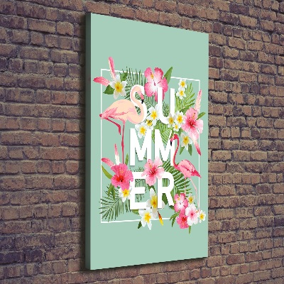 Foto leinwand vertikales Urlaub und Flamingos