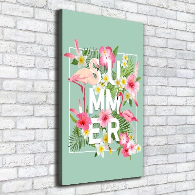 Foto leinwand vertikales Urlaub und Flamingos