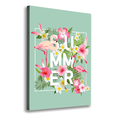 Foto leinwand vertikales Urlaub und Flamingos