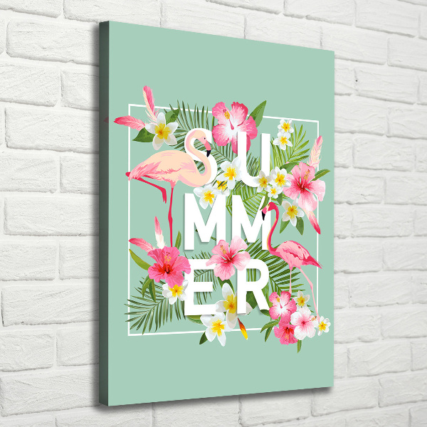 Foto leinwand vertikales Urlaub und Flamingos