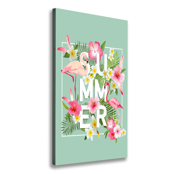 Foto leinwand vertikales Urlaub und Flamingos