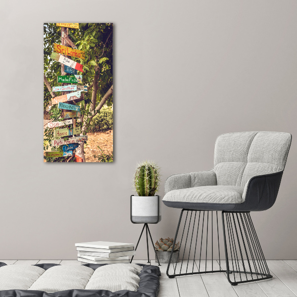 Wandbild vertikales Wegweiser