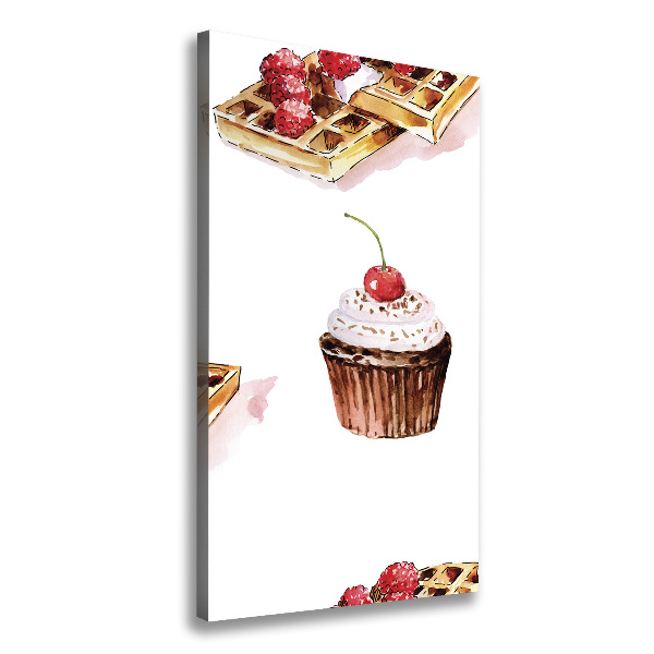 Wandbild vertikales Muffins und Waffeln