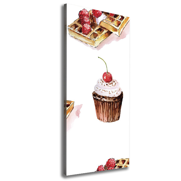 Wandbild vertikales Muffins und Waffeln