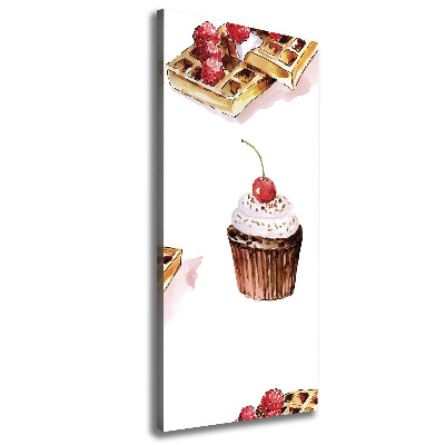 Wandbild vertikales Muffins und Waffeln