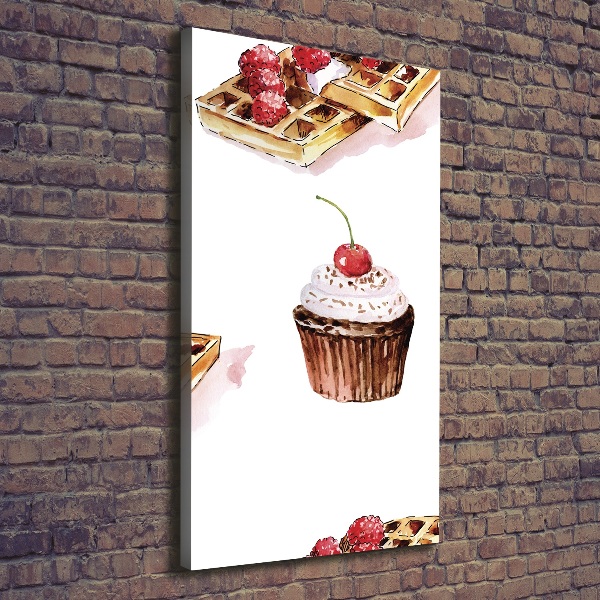 Wandbild vertikales Muffins und Waffeln