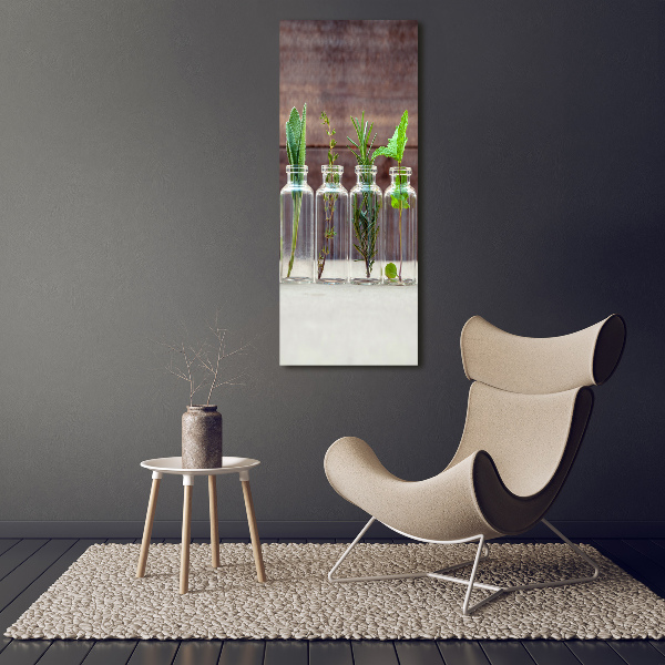 Foto auf leinwand vertikales Kräuter im Glas
