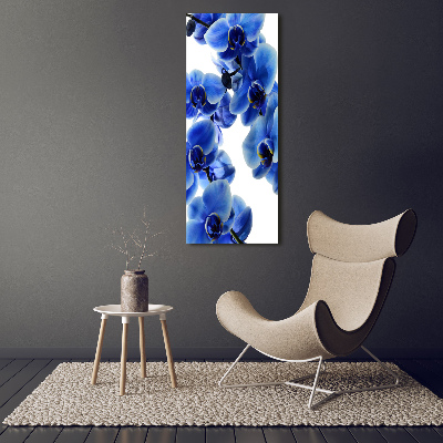 Foto auf leinwand vertikales Blaue Orchidee