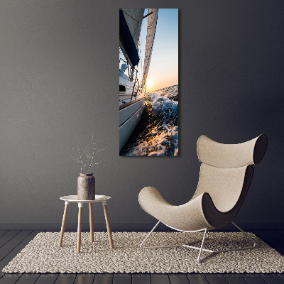 Wandbild vertikales Eine Yacht auf See