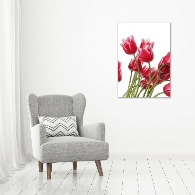 Wandbild vertikales Rote Tulpen