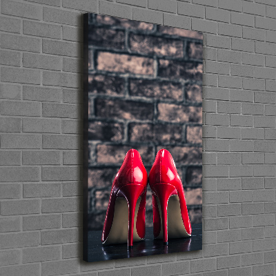 Wandbild vertikales Rote High Heels