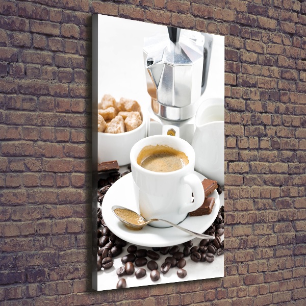 Foto leinwand vertikales Eine Tasse Kaffee