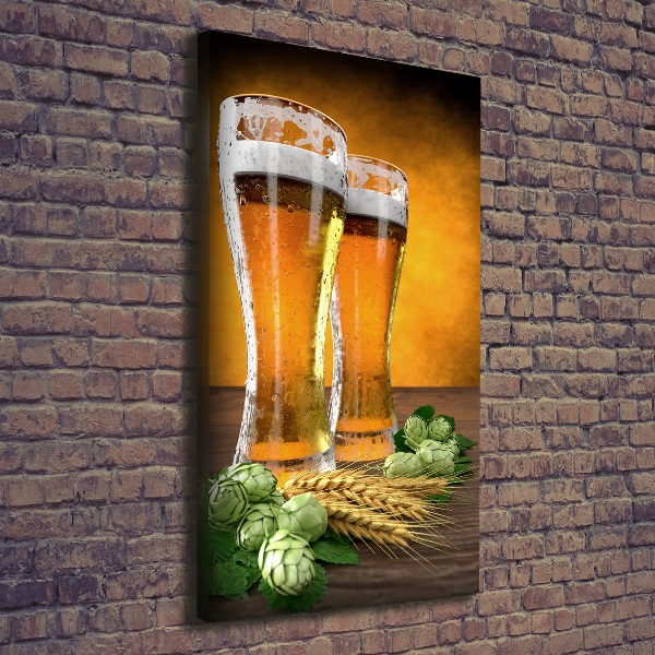 Foto auf leinwand vertikales Zwei Gläser Bier