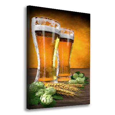 Foto auf leinwand vertikales Zwei Gläser Bier