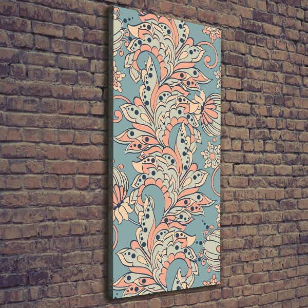 Foto leinwand vertikales Ethnische Blumen