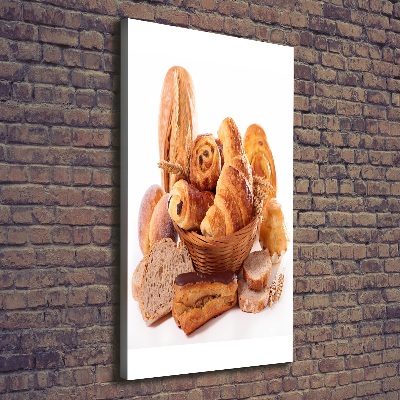 Foto auf leinwand vertikales Brot im Korb