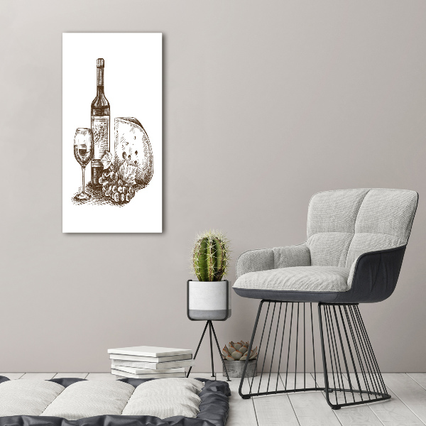Foto auf leinwand vertikales Wein und Snacks