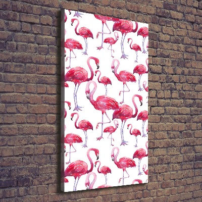 Foto leinwand vertikales Flamingos